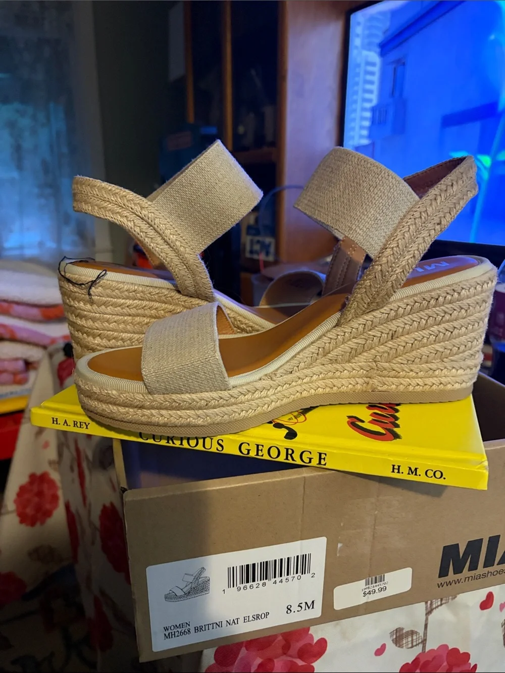 MIA Natural/Tan Espadrille Wedge Sandals